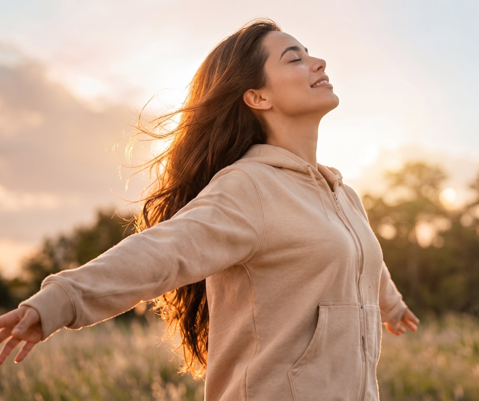 Woman enjoying an active, healthy lifestyle outdoors